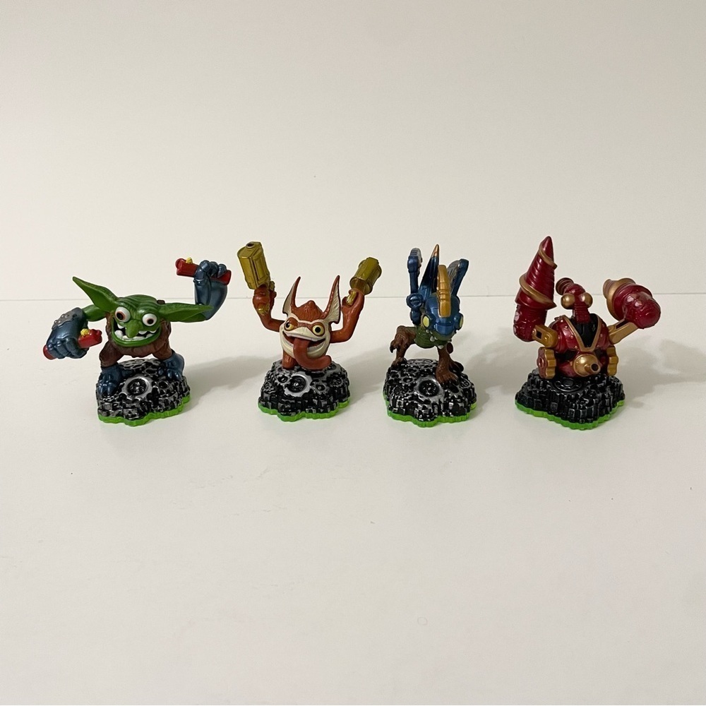 Lot of 4 Skylanders Trigger Happy Drill Sergeant Drobot Sprocket